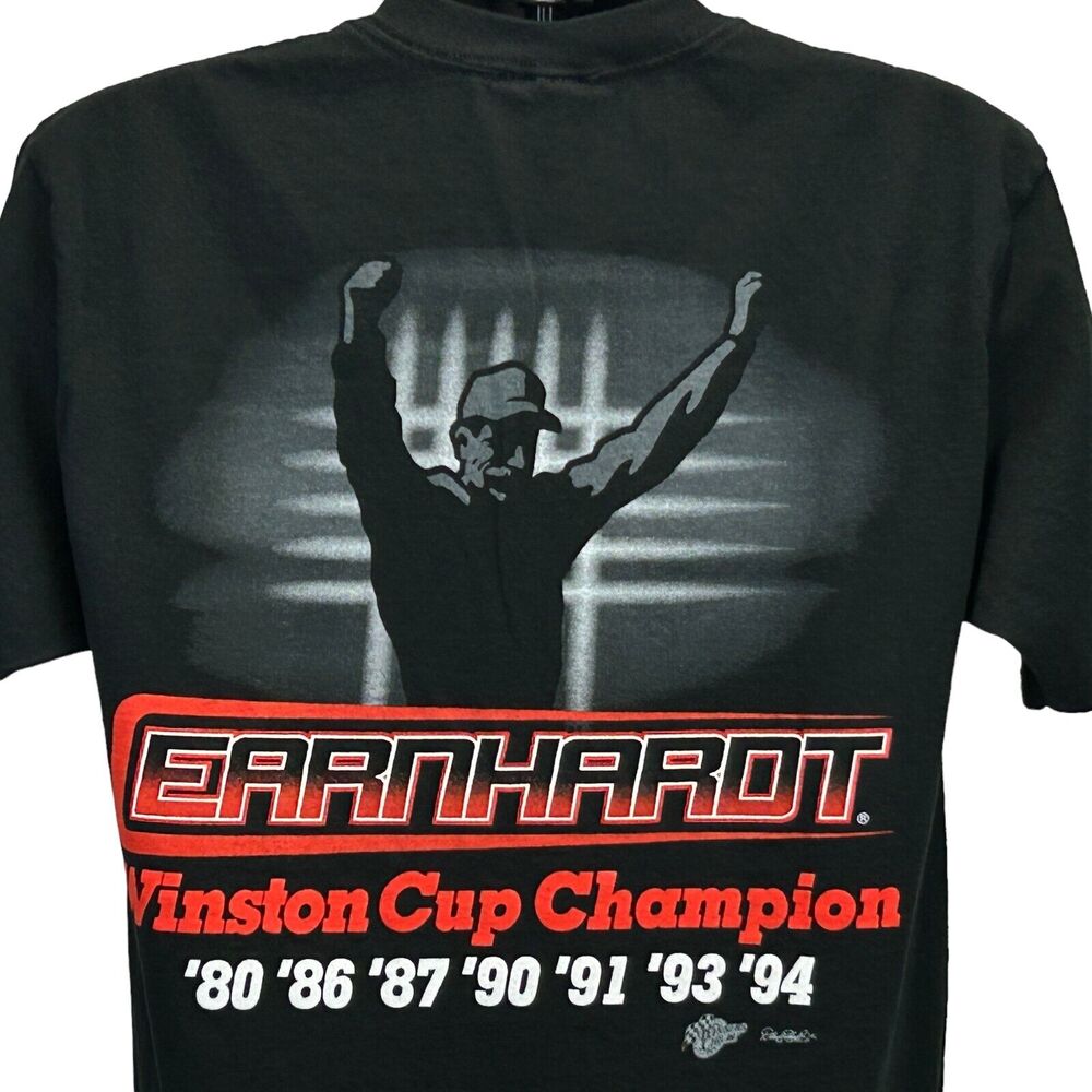 Vintage Y2Ks Dale Earnhardt NASCAR T Shirt Black Winston Cup Champion M Medium